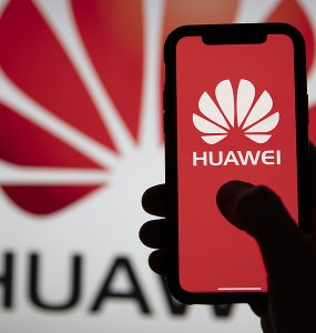 huawei logo and mobile phone