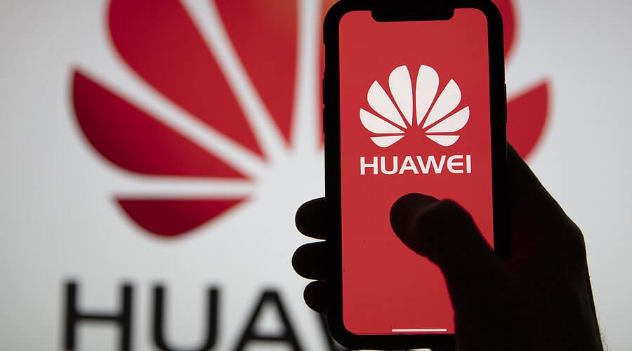 huawei logo and mobile phone