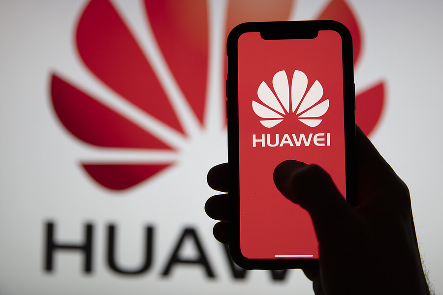 huawei logo and mobile phone